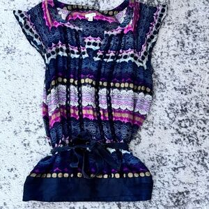 Odille Women's Sleeveless V-neck SZ 10 Silk Top Blouse